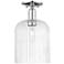Bridal Veil 8" Wide Polished Chrome Semi-Flush Mount With Seedy Shade