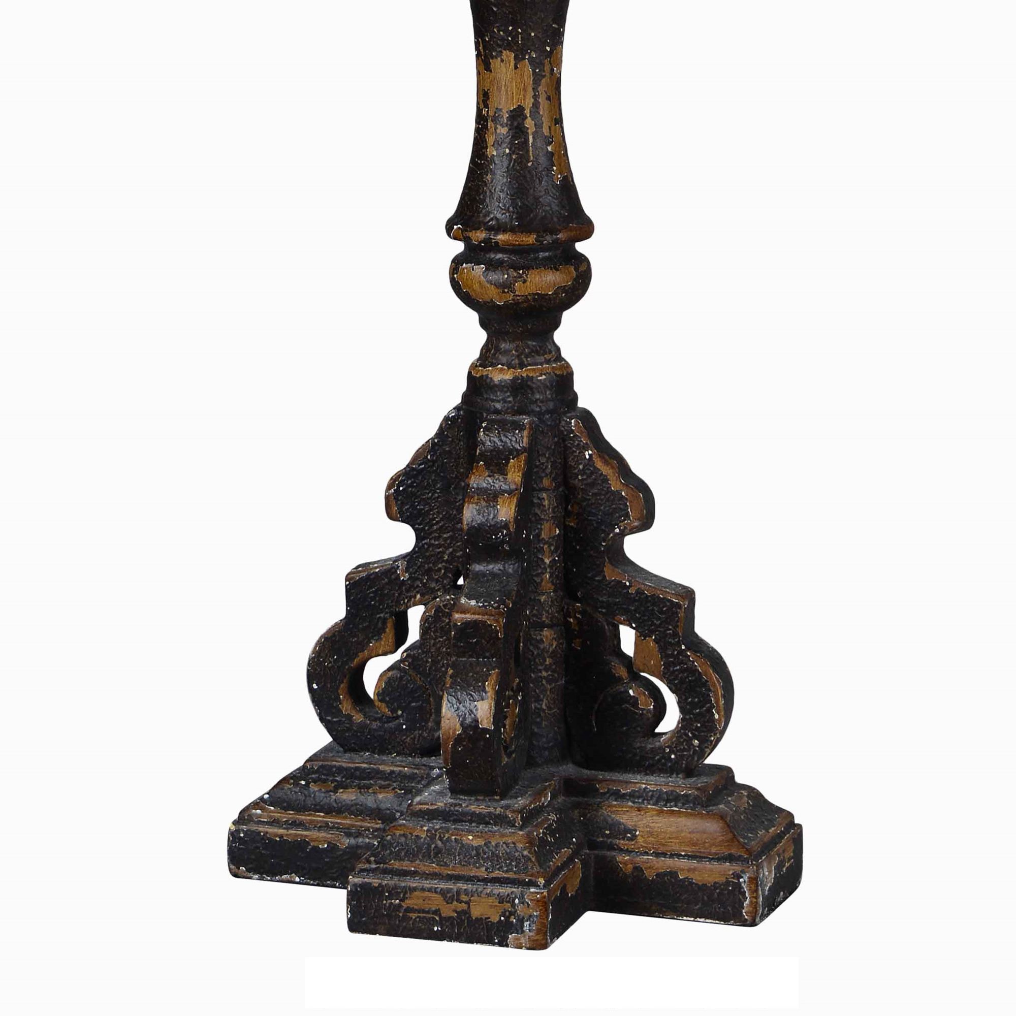 Image 3 Bridge Distressed Black Buffet Table Lamps Set of 2 more views