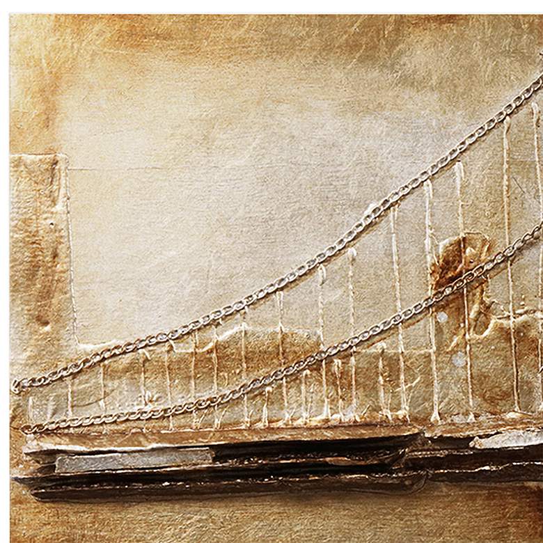 Image 4 Bridge to the City 2 64"W Metallic Rugged Wooden Wall Art more views