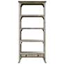 2_Bridgely 33" Wide Aged White Wood 1-Drawer 4-Shelf Etagere