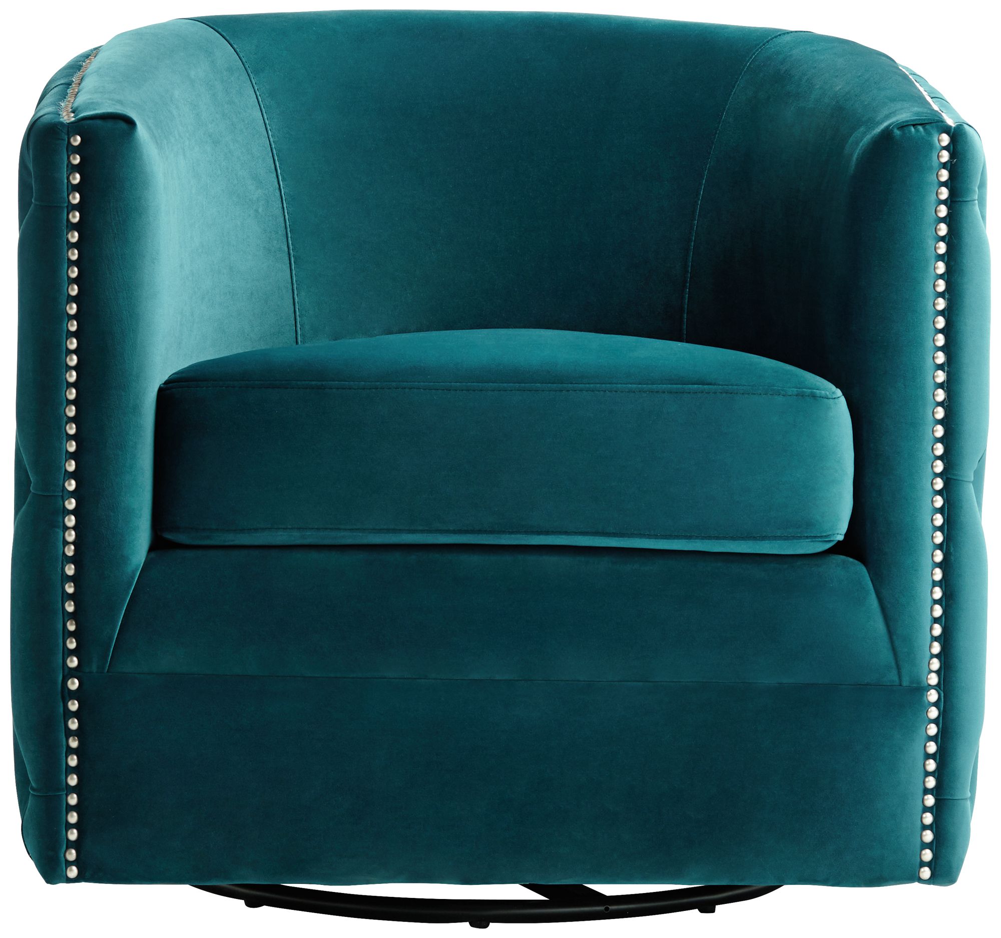 teal velvet swivel chair