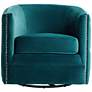 Bridgerton Teal Green Velvet Tufted Swivel Accent Chair