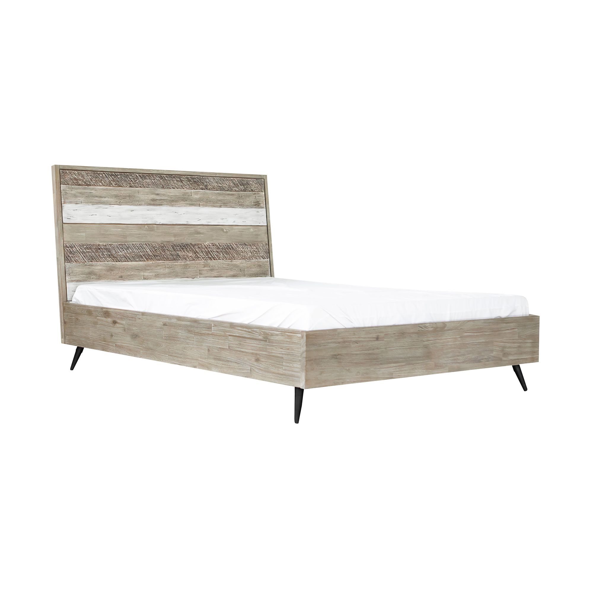 Image 4 Bridges 3 Piece King Bedroom Set in Two Tone Grey Acacia Wood and Steel more views