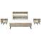 Bridges 3 Piece Queen Bedroom Set in Two Tone Grey Acacia Wood and Steel