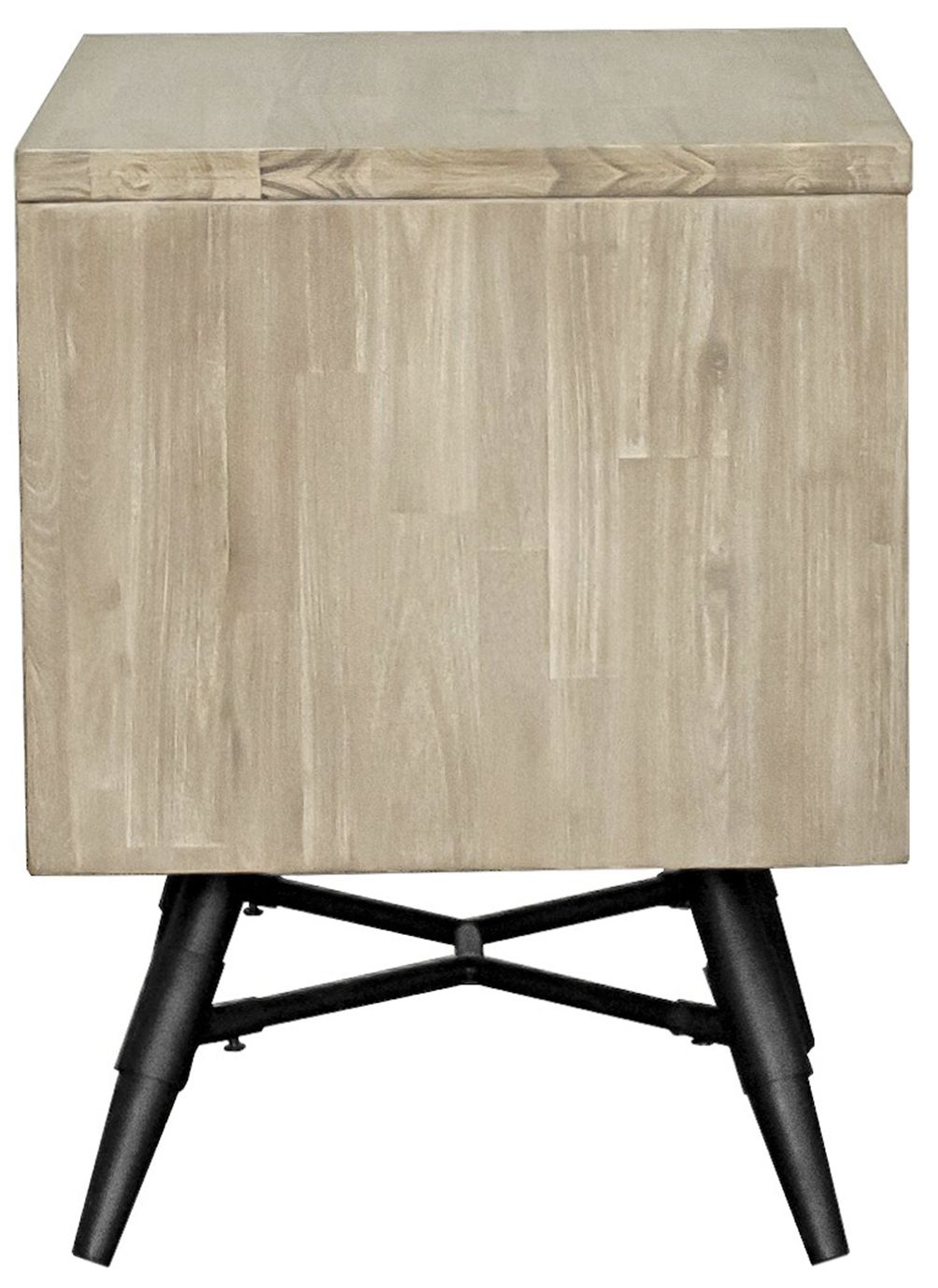 Image 5 Bridges Nightstand with 2 Drawers in Two Tone Acacia Wood more views