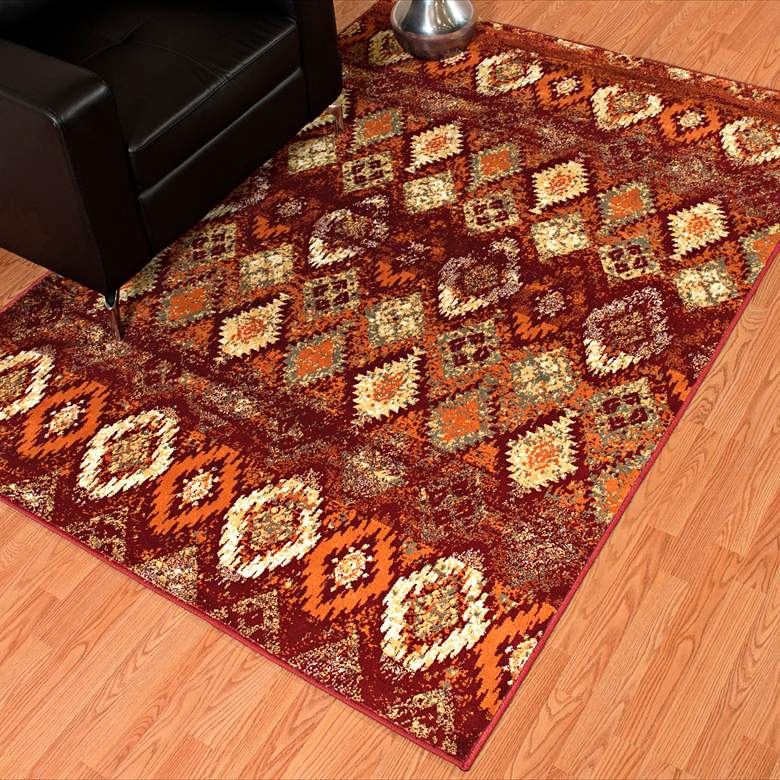 Image 1 Bridges San Paula 5'3"x7'2" Crimson Area Rug