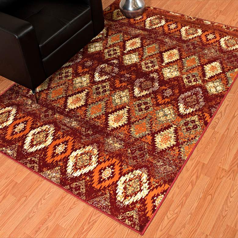 Image 1 Bridges San Paula 5&#39;3 inchx7&#39;2 inch Crimson Area Rug