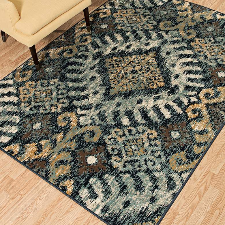 Image 1 Bridges Verazanno 5&#39;3 inchx7&#39;2 inch Navy Area Rug