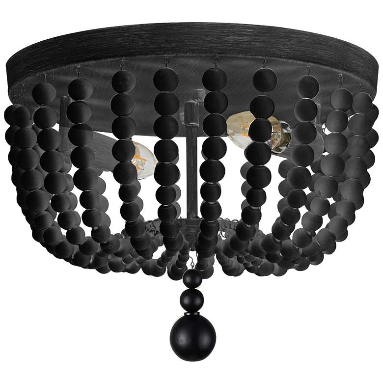 Image 1 Bridget 13" Wide 2-Light Matte Black Finish Flush Mount w/ Black Shade