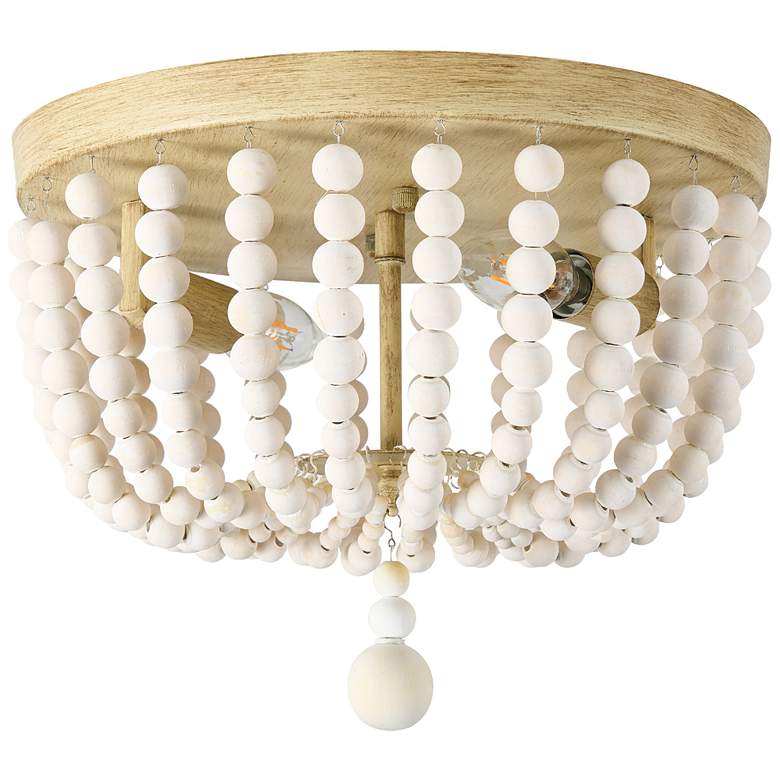 Image 1 Bridget 13" Wide 2-Light White Finish Flush Mount w/ White Shade