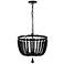 Bridget 16" Wide 3-Light Matte Black Finish Pendant w/ Black Shade