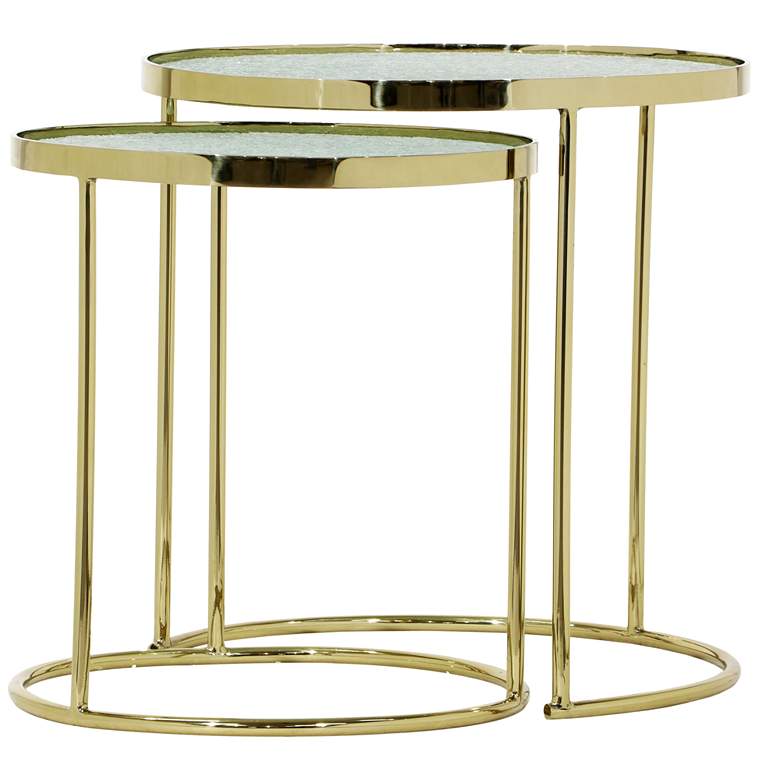 Image 1 Bridget 18" High Gold Nesting Tables Set of 2