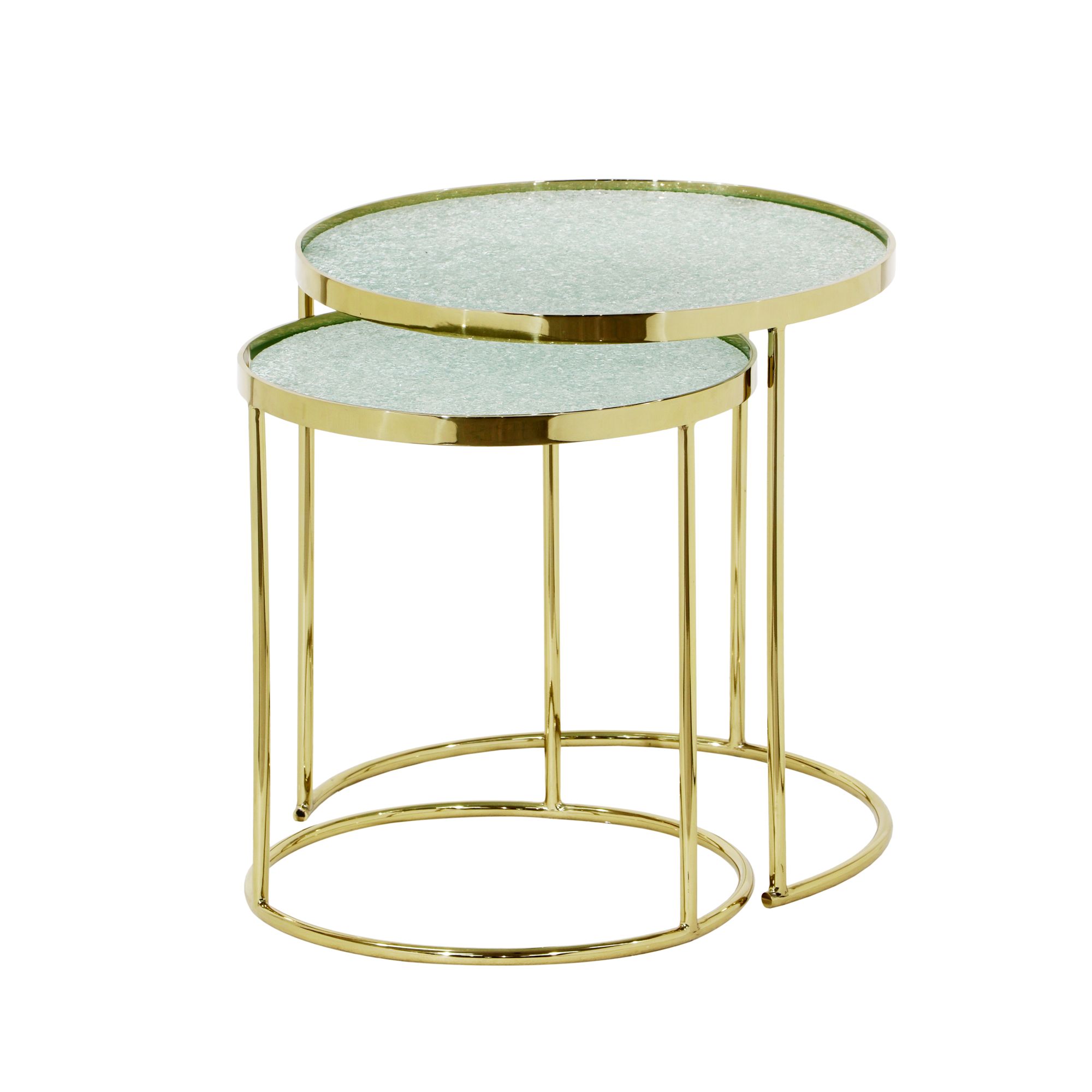 Image 2 Bridget 18" High Gold Nesting Tables Set of 2 more views
