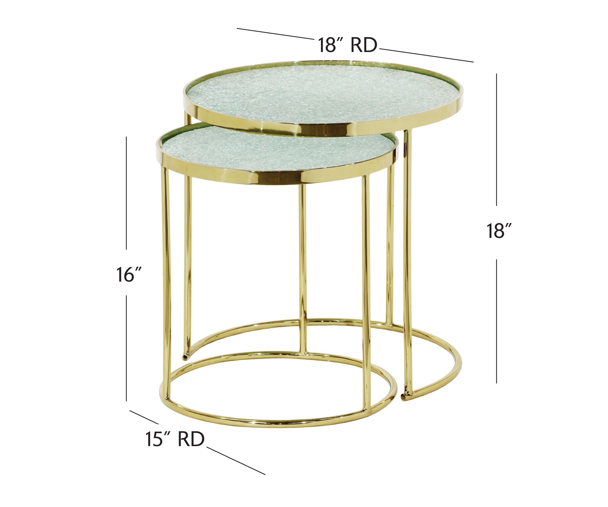 Image 4 Bridget 18" High Gold Nesting Tables Set of 2 more views