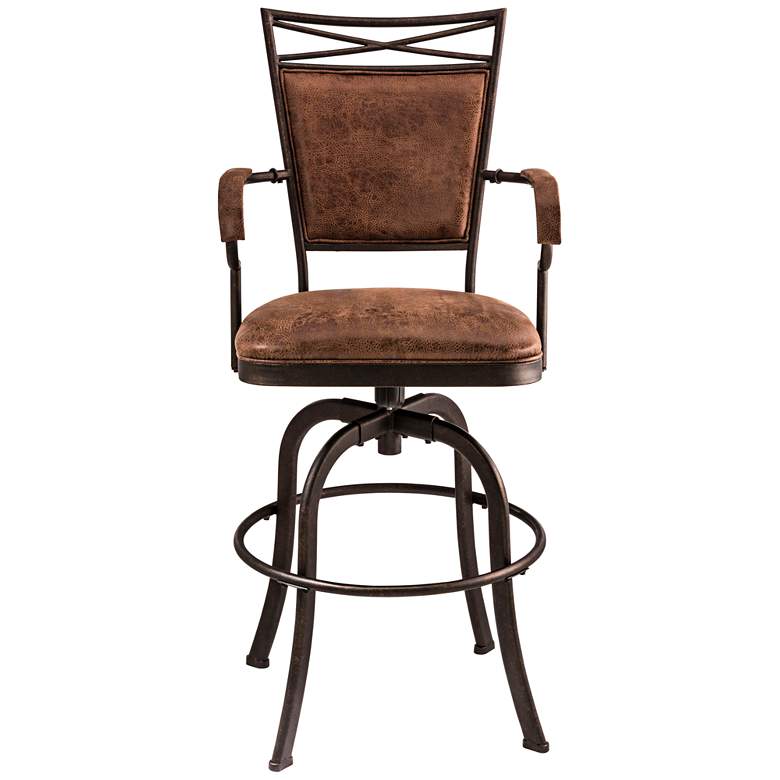 Image 1 Bridgetown 26 inch Weathered Brown Faux Leather Counter Stool