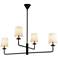Bridgette 44 1/2"W Black and White Linen 4-Light Chandelier
