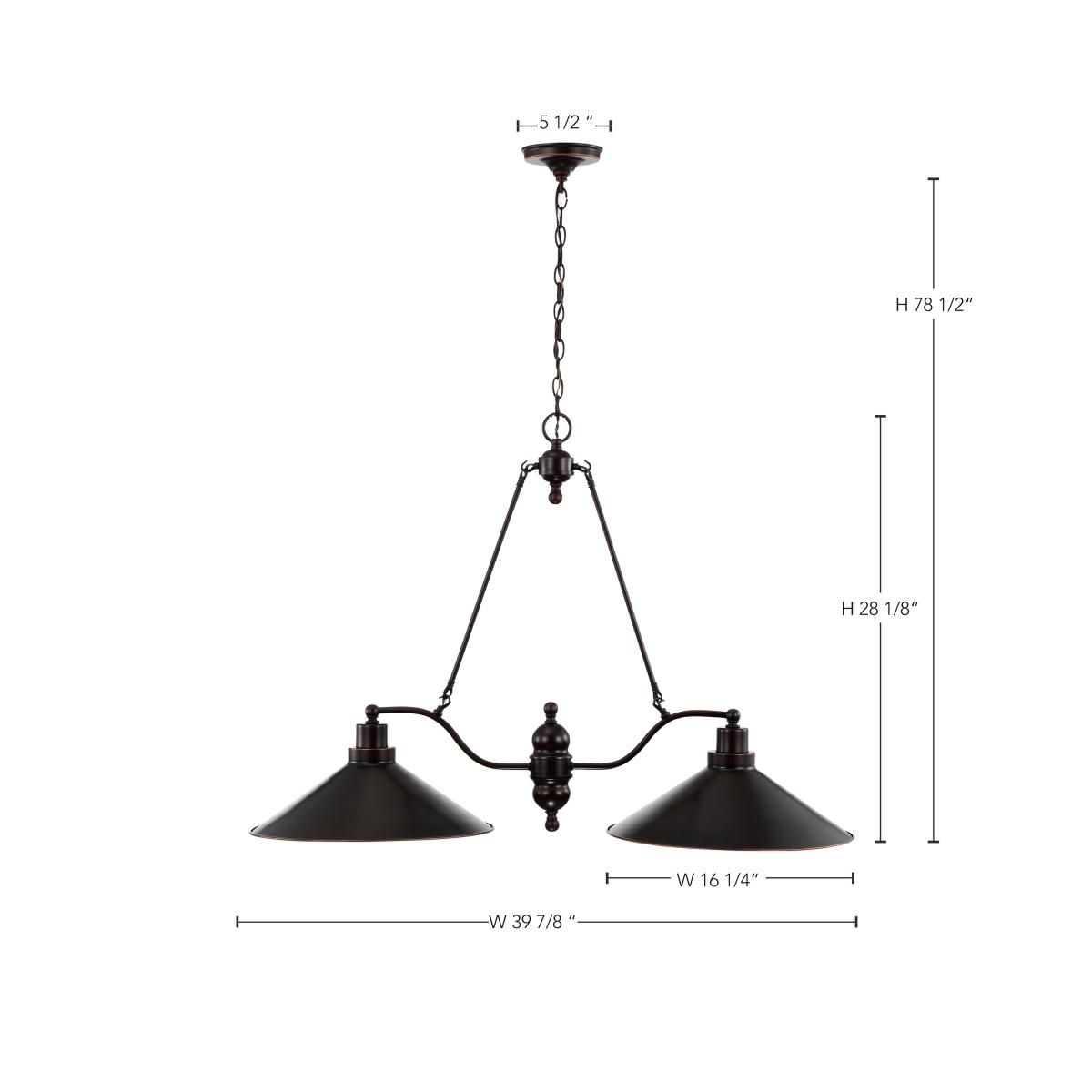Bridgeview 40" Wide Bronze 2 Light Island Pendant