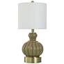 Bridgewater Tan - Brown Glass And Gold Steel Table Lamp With White Shade