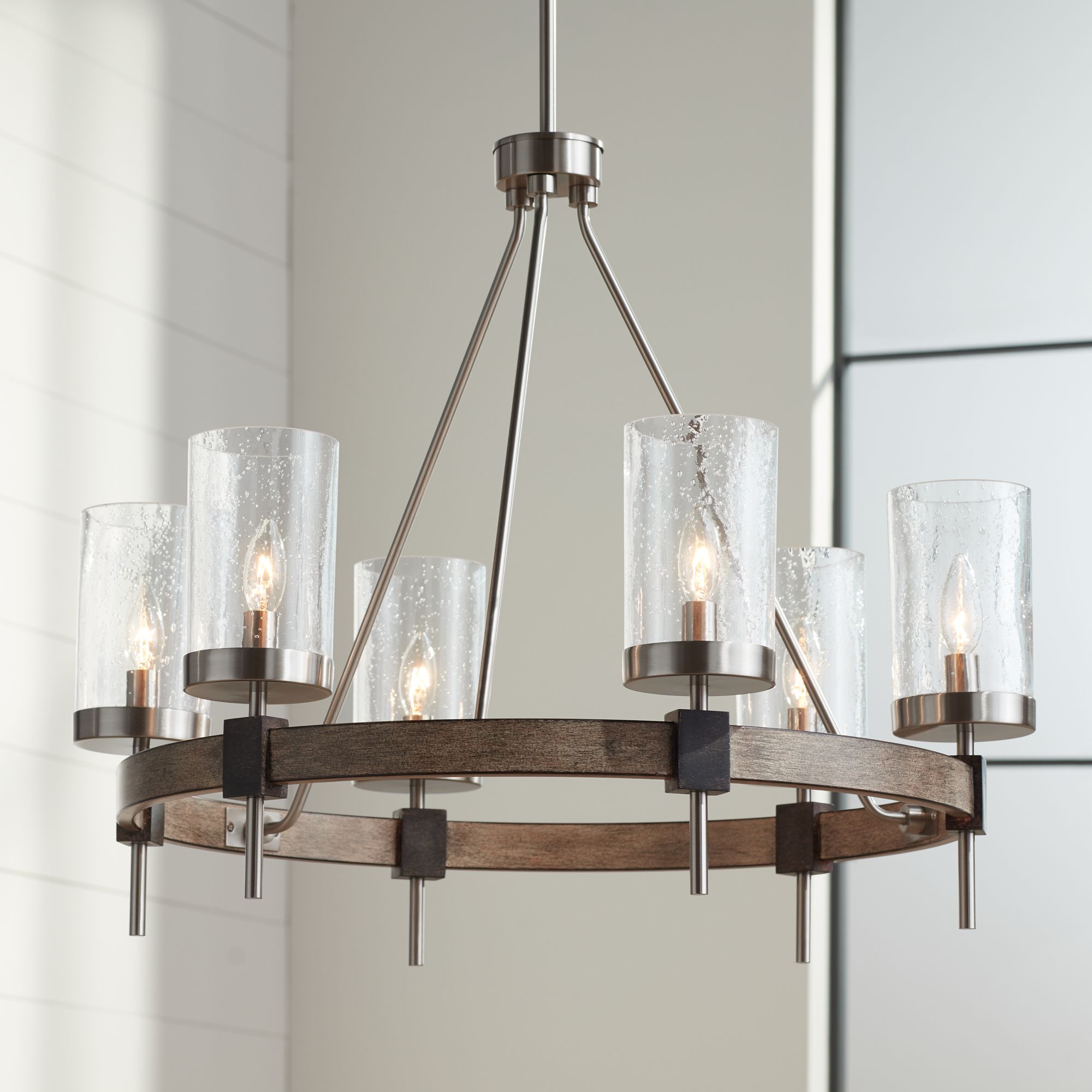 modern wagon wheel chandelier