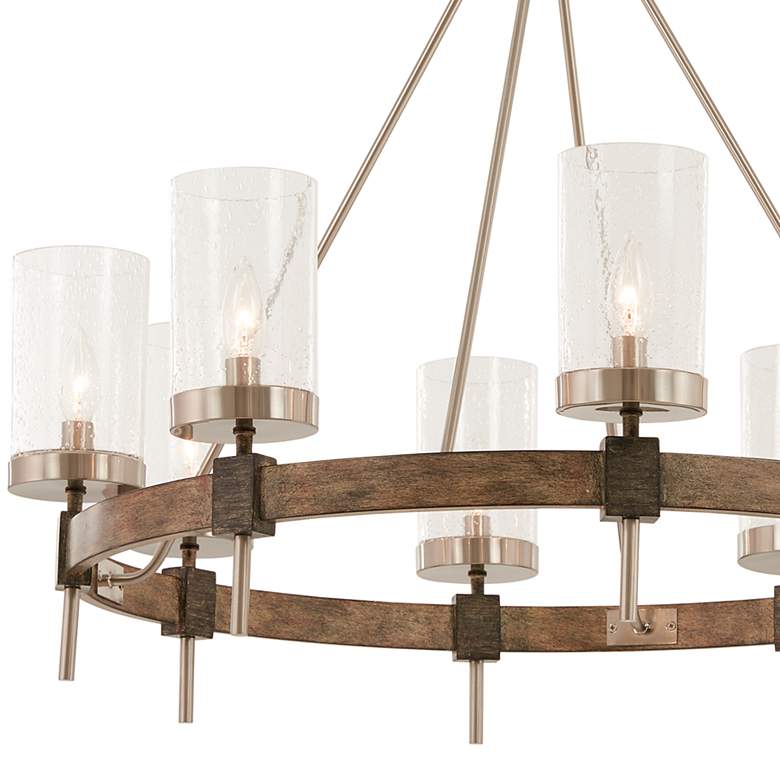 Image 3 Bridlewood 32" Wide Nickel Stone Gray 8-Light Chandelier more views