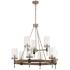 Bridlewood 32" Wide Stone Gray and Nickel 9-Light Chandelier