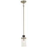 Bridlewood 4&quot;W Stone Gray and Brushed Nickel Mini Pendant