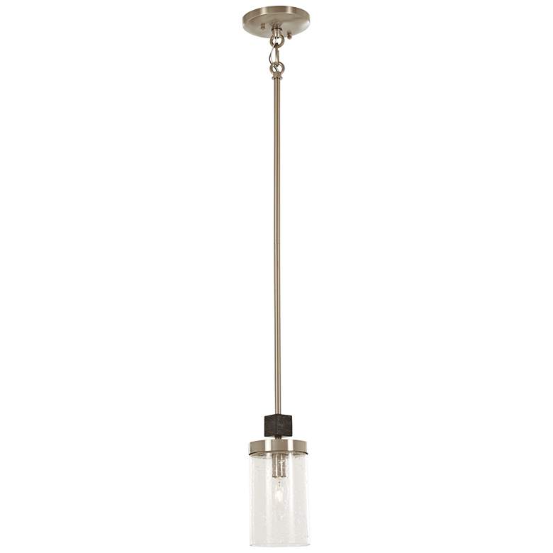 Image 2 Bridlewood 4"W Stone Gray and Brushed Nickel Mini Pendant