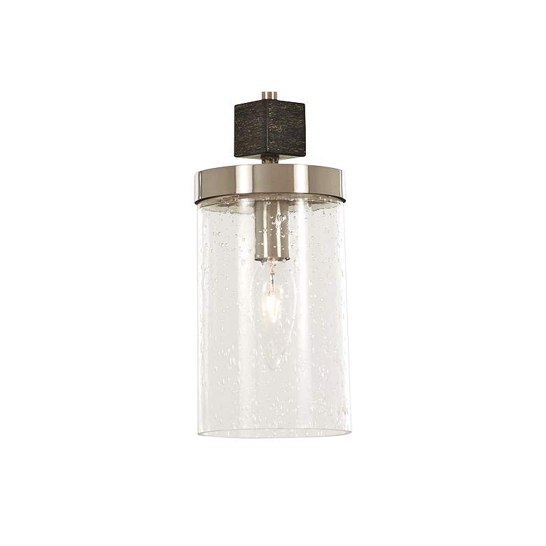Image 3 Bridlewood 4 inchW Stone Gray and Brushed Nickel Mini Pendant more views