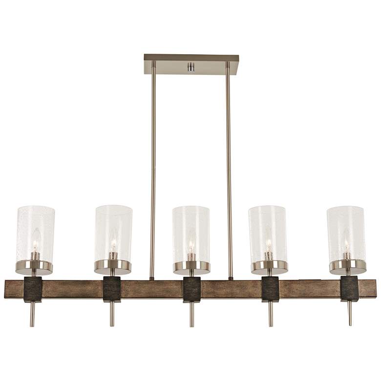 Image 2 Bridlewood 40 inch Wide Gray and Nickel Kitchen Island Light Pendant