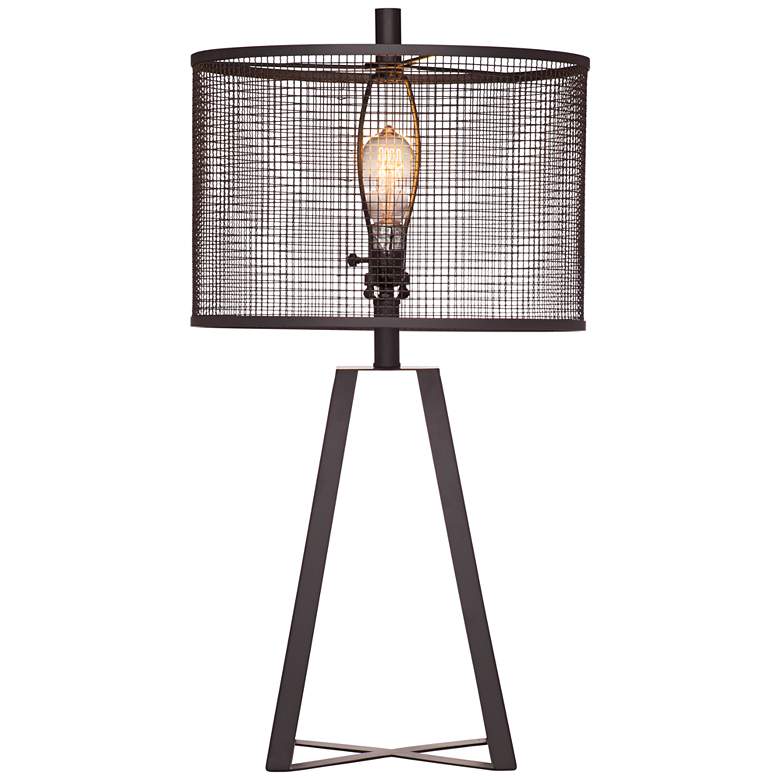 Bridwell Black Iron Cut Out Metal Shade LED Table Lamp