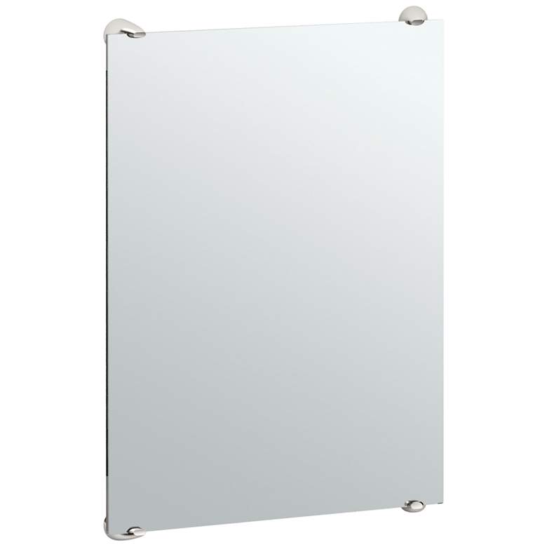 Image 1 Brie Fixed Mount Chrome 22 inch x 32 inch Minimalist Wall Mirror