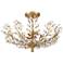 Brielle 18 1/2" Wide 4-Light Brass Branch and Crystal Ceiling Light