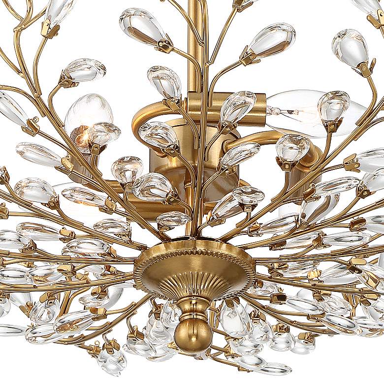 Image 3 Brielle 18 1/2" Wide 4-Light Brass Branch and Crystal Ceiling Light more views