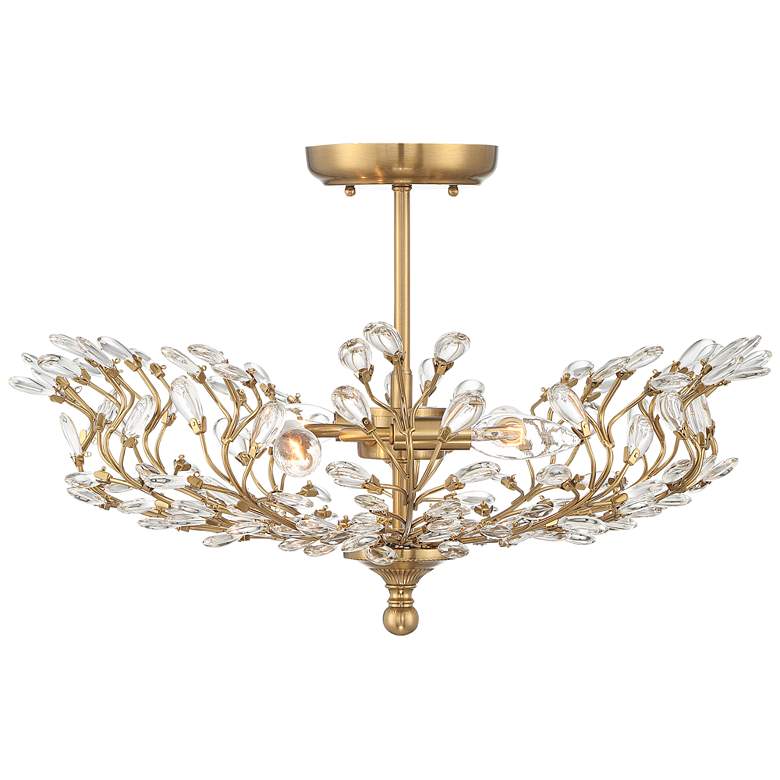 Image 5 Brielle 18 1/2" Wide 4-Light Brass Branch and Crystal Ceiling Light more views