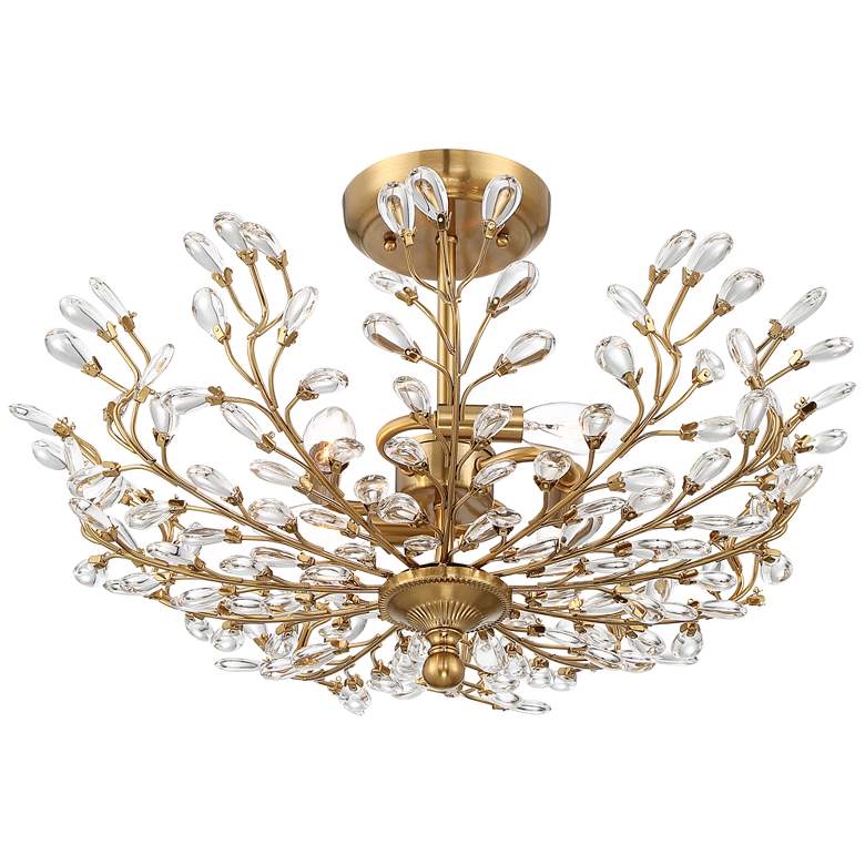 Image 6 Brielle 18 1/2" Wide 4-Light Brass Branch and Crystal Ceiling Light more views
