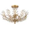 Brielle 18 1/2" Wide 4-Light Brass Branch and Crystal Ceiling Light