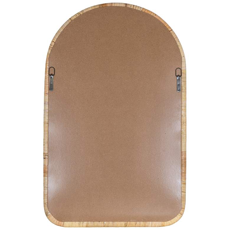 Image 3 Brienne Natural Finish 38" x 24" Rattan Arched Wall Mirror more views
