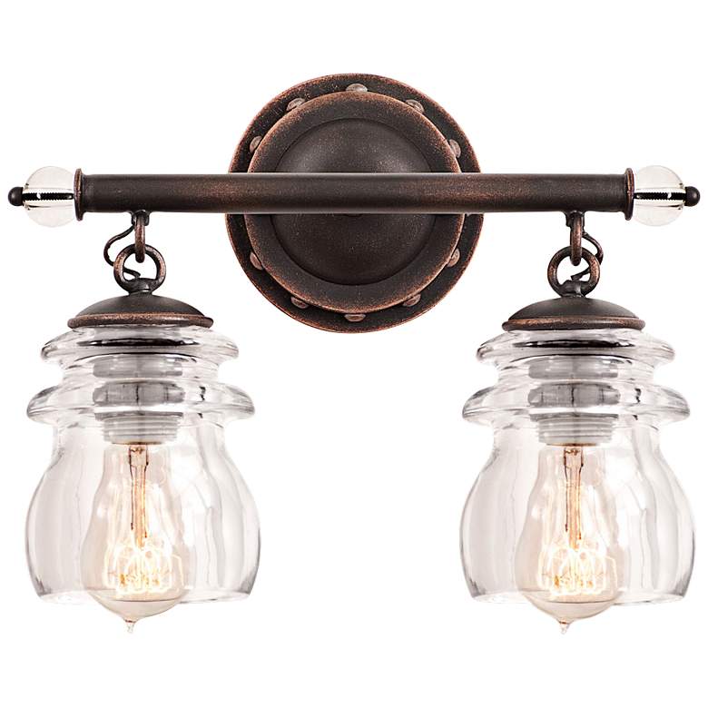 Image 2 Brierfield 13 1/4" Wide Antique Copper Bath Light