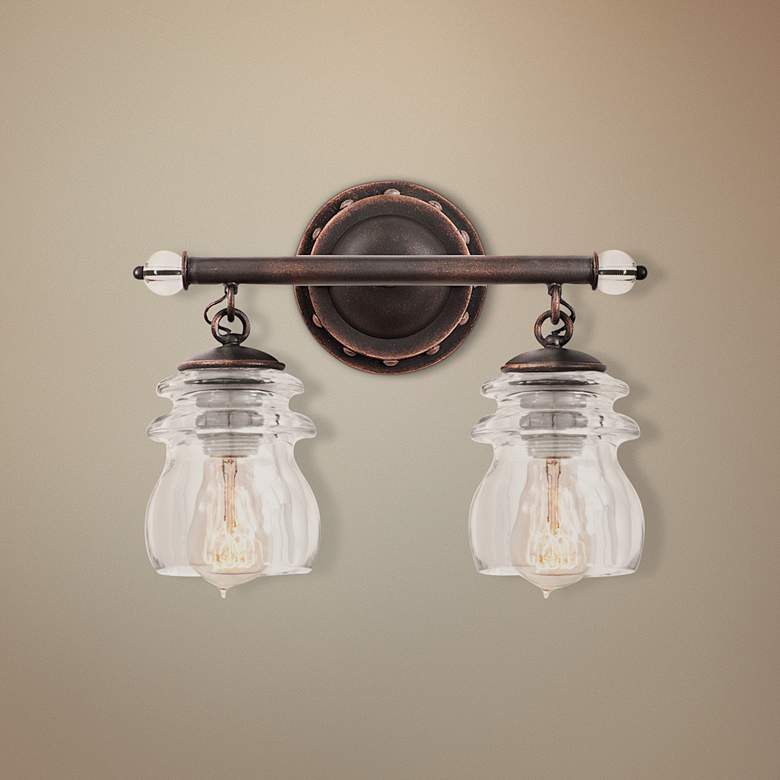 Image 1 Brierfield 13 1/4" Wide Antique Copper Bath Light