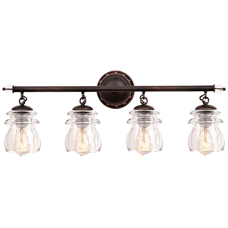 Image 2 Brierfield 28" Wide Antique Copper 4-Light Bath Light