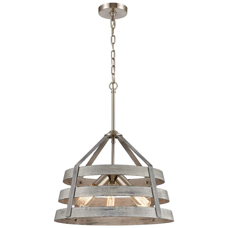 Image 1 Brigantine 18" Wide 3-Light Chandelier - Weathered Driftwood