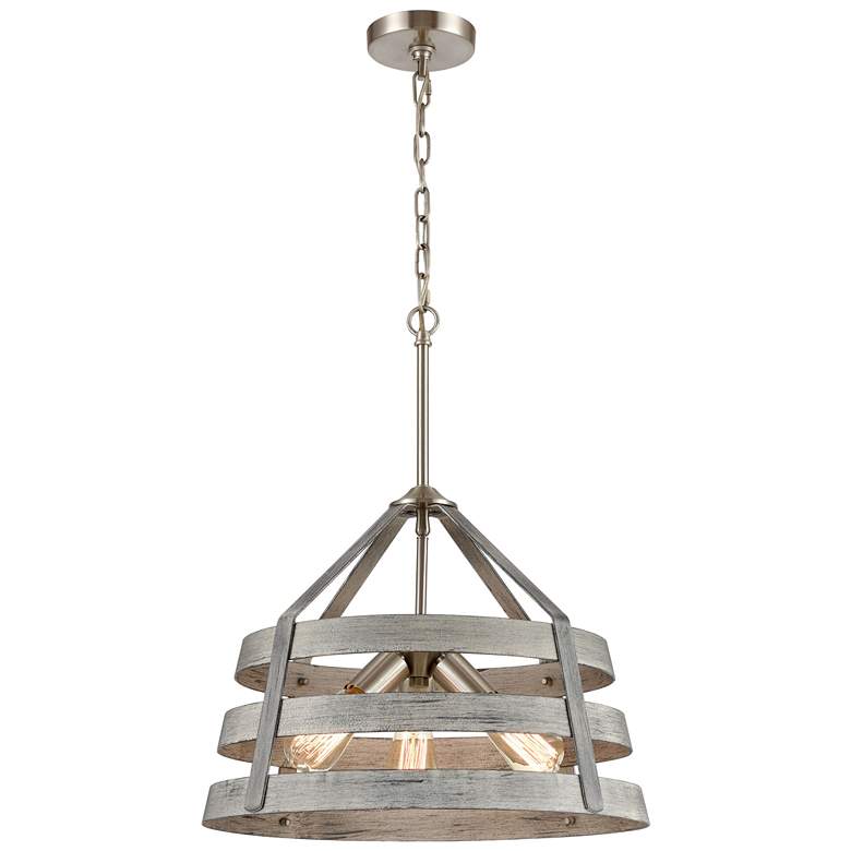 Image 1 Brigantine 18 inch Wide 3-Light Chandelier - Weathered Driftwood