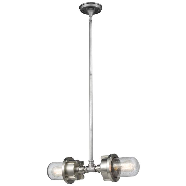 Image 1 Briggs 21" Wide 2-Light Linear Chandelier - Weathered Zinc