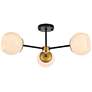 Briggs 26" Flush Mount In Black And Brass With White Shade