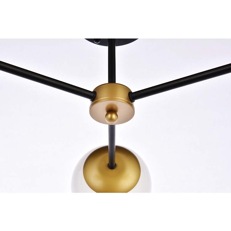 Image 5 Briggs 26" Flush Mount In Black And Brass With White Shade more views