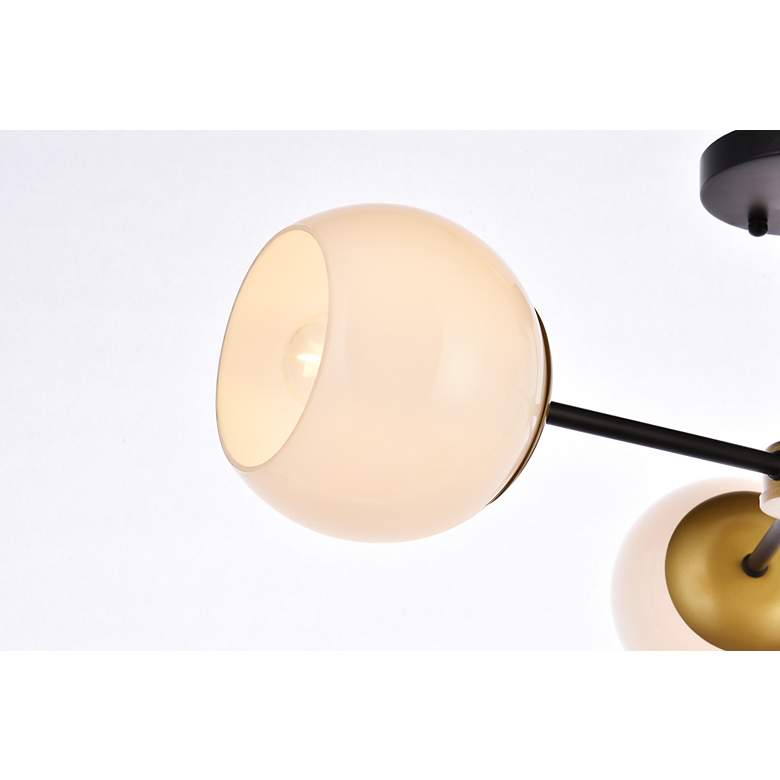 Image 6 Briggs 26" Flush Mount In Black And Brass With White Shade more views