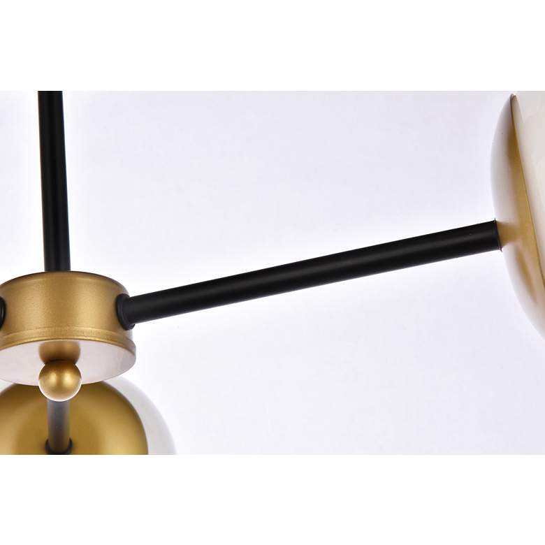 Image 7 Briggs 26" Flush Mount In Black And Brass With White Shade more views