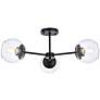 Briggs 26" Flush Mount In Black With Clear Shade