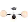 2_Briggs 26" Flush Mount In Black With White Shade