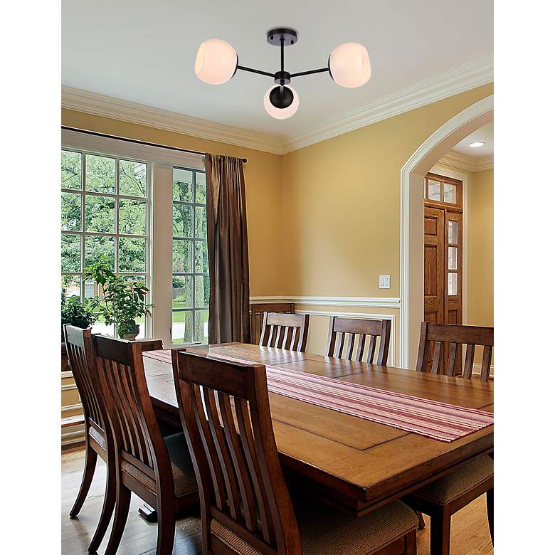 Image 3 Briggs 26" Flush Mount In Black With White Shade more views